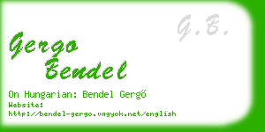 gergo bendel business card